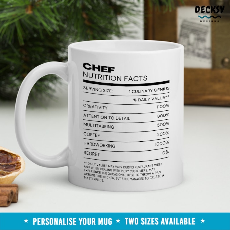 Custom Chef Nutrition Facts Mug