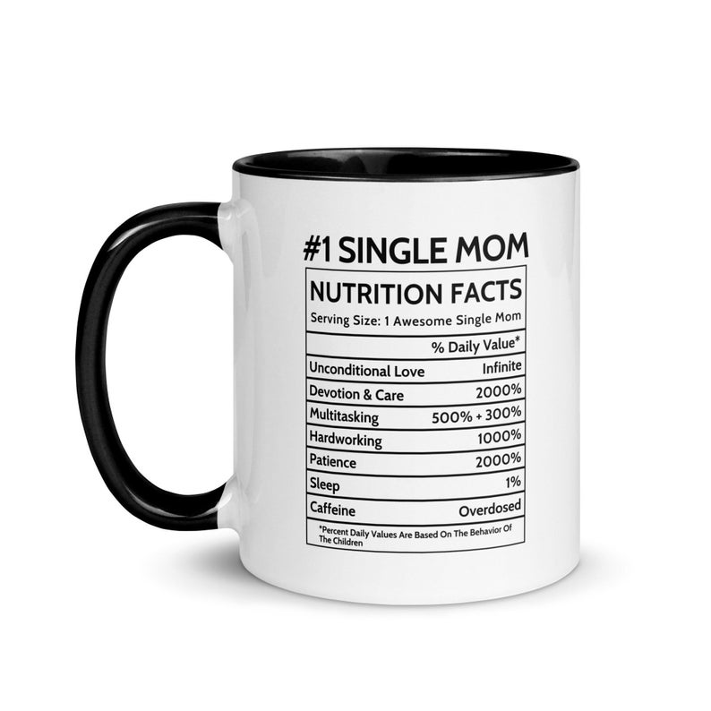 Single Mum Gift – Personalised Nutrition Facts Mug