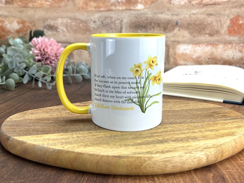 William Wordsworth Daffodils I Wandered Lonely as a Cloud Poetry Quote Mug