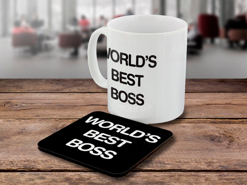 World's Best Boss Mug & Coaster Set