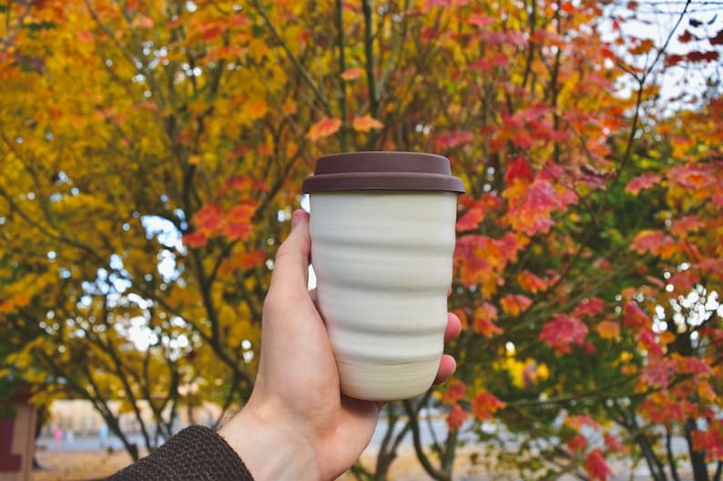 Ceramic Travel Mug with Silicone Lid