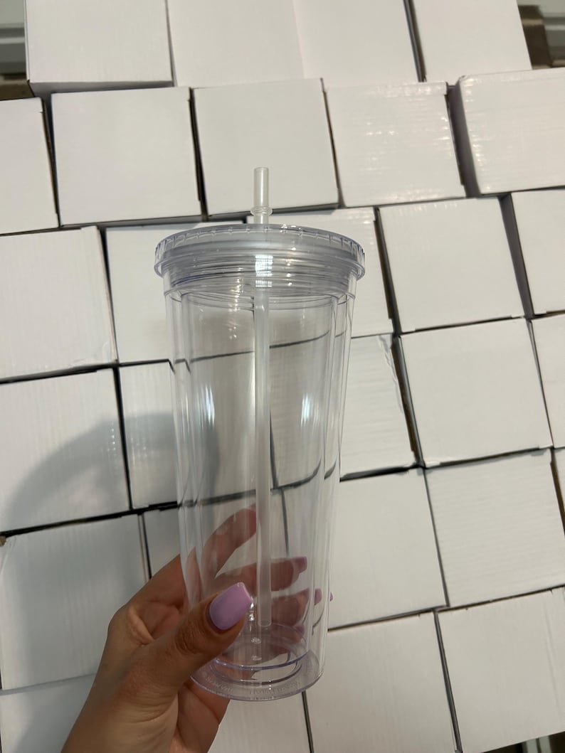 Clear High Quality Acrylic Plastic Double Walled Insulated Tumbler Cups