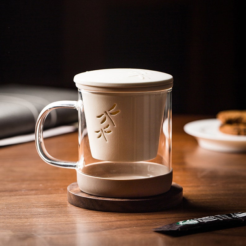 Glass Tea Cup with Ceramic Infuser