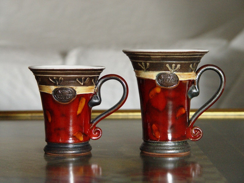 Hand Painted Red Ceramic Mug