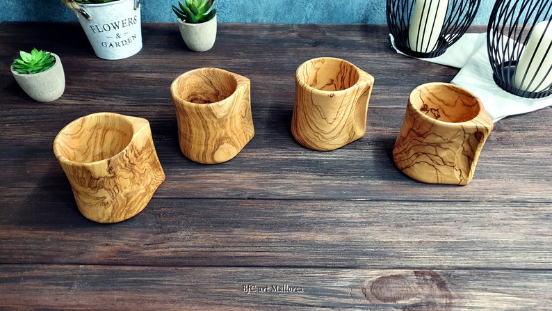 Handcrafted Olive Wood Cups