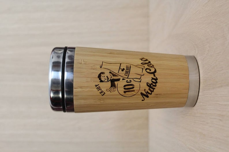 Lasercut Travel Mug – Bamboo Eco-Friendly – Nuclear Cola