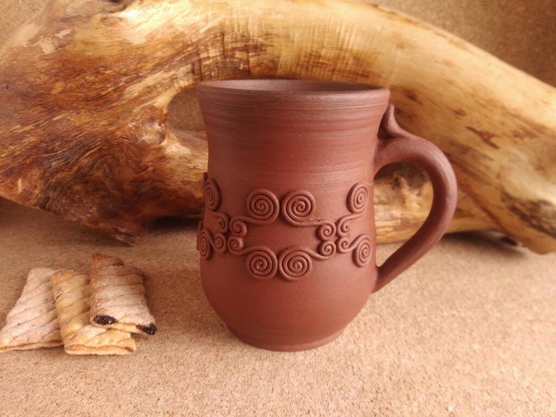 Red Clay Mug Handmade Ceramics