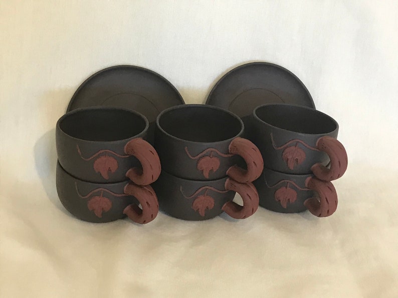 Set of Six Chinese Clay Tea Cups