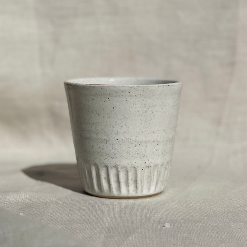 White Speckled Ceramic Coffee Cup