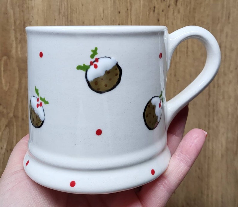 Handpainted Christmas Pudding Mug