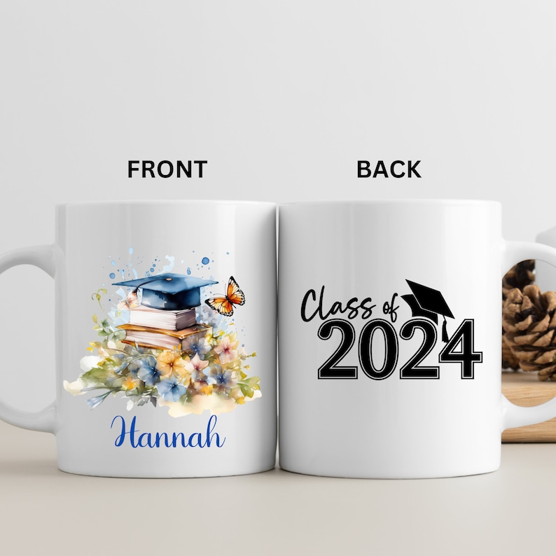 Personalised Floral Graduation Mug